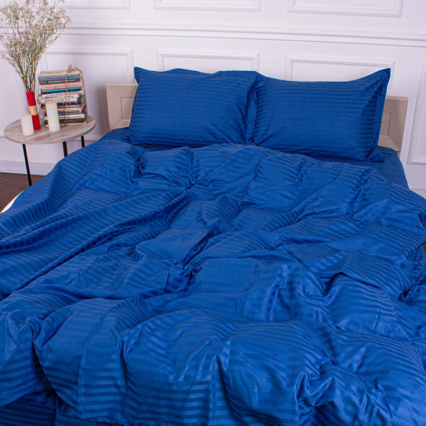 Фото - Комплект постельного белья MirSon Satin Stripe 30-0019 Blue 143х210 см (2200005254905)