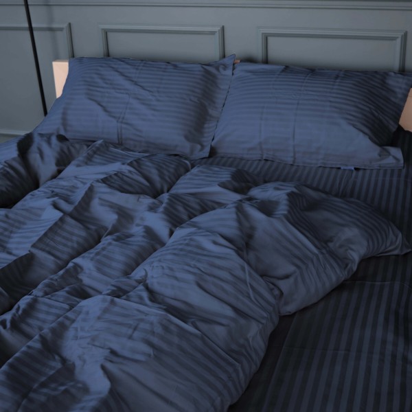Фото - Комплект постельного белья MirSon Satin Stripe 30-0020 Smoky Blue 175х210 см (2200005255346)