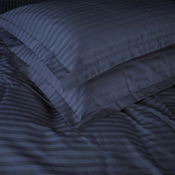Фото - Комплект постельного белья MirSon Satin Stripe 30-0020 Smoky Blue 175х210 см (2200005255346)