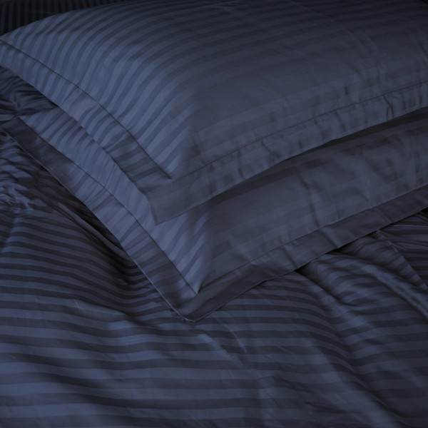 Фото - Комплект постельного белья MirSon Satin Stripe 30-0020 Smoky Blue 143х210 см (2200005255377)