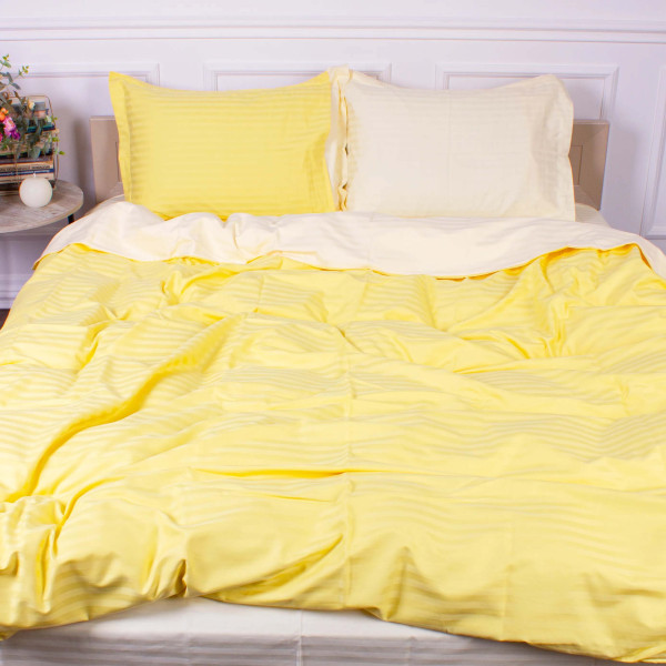 Фото - Комплект постельного белья MirSon Satin Stripe 30-0003 +30-0002 Bathild 220х240 см King Size (2200005256282)