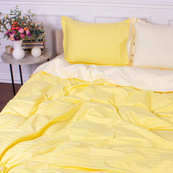 Фото - Комплект постельного белья MirSon Satin Stripe 30-0003 +30-0002 Bathild 220х240 см King Size (2200005256282)