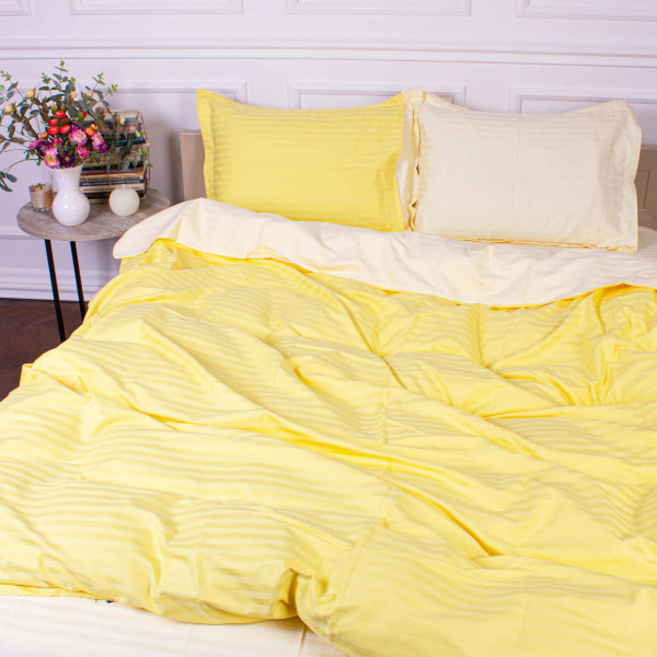 Фото - Комплект постельного белья MirSon Satin Stripe 30-0003 +30-0002 Bathild 220х240 см King Size (2200005256282)
