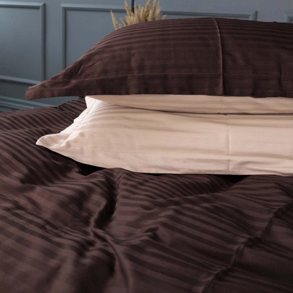 Фото - Комплект постільної білизни MirSon Satin Stripe 30-0006 +30-0004 Baylee 143х210 см (2200005256664)