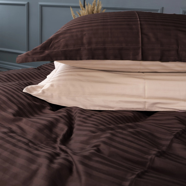 Фото - Комплект постельного белья MirSon Satin Stripe 30-0006 + 30-0004 Baylee 143х210 см (2200005256718)