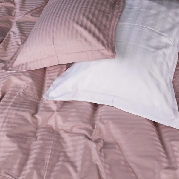 Фото - Комплект постельного белья MirSon Satin Stripe 30-0007 +30-0001 Beatrisa 220х240 см King Size (2200005256886)