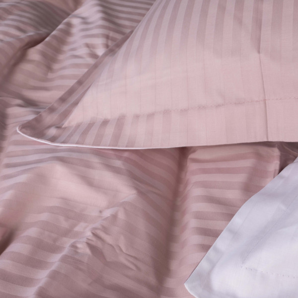 Фото - Комплект постельного белья MirSon Satin Stripe 30-0007 +30-0001 Beatrisa 220х240 см King Size (2200005256886)