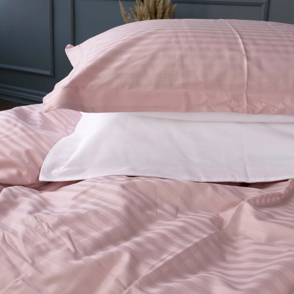 Фото - Комплект постельного белья MirSon Satin Stripe 30-0007 +30-0001 Beatrisa 220х240 см King Size (2200005256886)