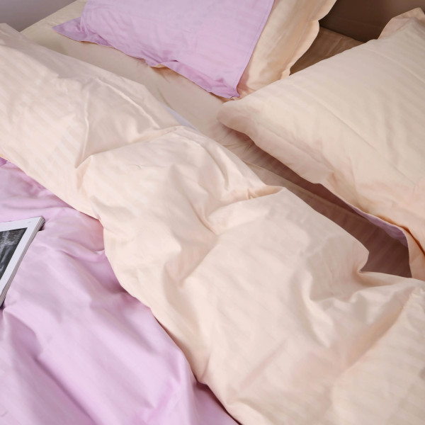 Фото - Комплект постільної білизни MirSon Satin Stripe 30-0007 +30-0004 Evanjalin 220х240 см King Size (2200005257081)