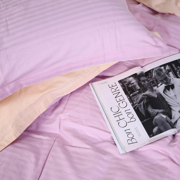 Фото - Комплект постільної білизни MirSon Satin Stripe 30-0007 +30-0004 Evanjalin 220х240 см King Size (2200005257081)