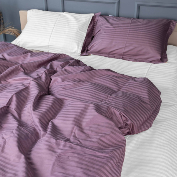 Фото - Комплект постельного белья MirSon Satin Stripe 30-0008 +30-0001 Bethseda 220х240 см King Size (2200005257289)