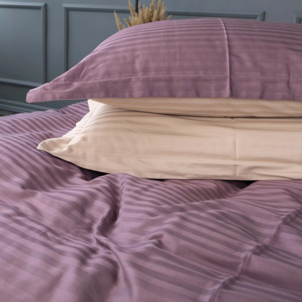 Фото - Комплект постельного белья MirSon Satin Stripe 30-0008 +30-0004 Waleis 175х210 см (2200005257494)