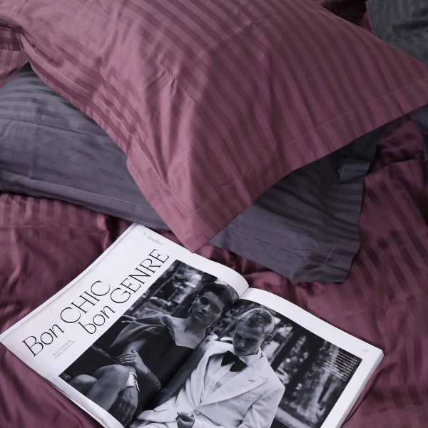 Фото - Комплект постільної білизни MirSon Satin Stripe 30-0008 +30-0011 Fenilla 220х240 см King Size (2200005257685)