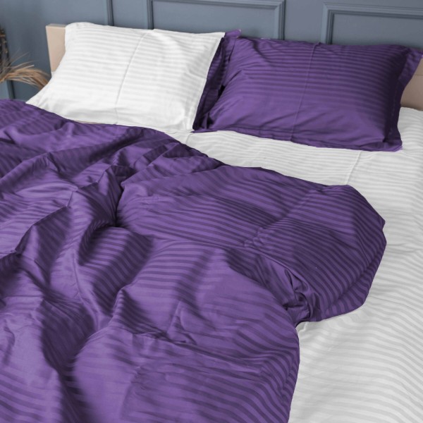 Фото - Комплект постільної білизни MirSon Satin Stripe 30-0009 +30-0001 Belinda 175х210 см (2200005257890)