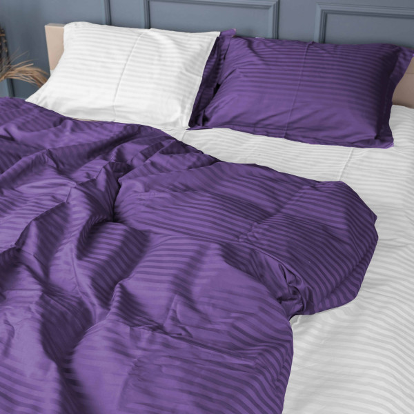 Фото - Комплект постельного белья MirSon Satin Stripe 30-0009 +30-0001 Belinda 200х220 см (2200005257906)