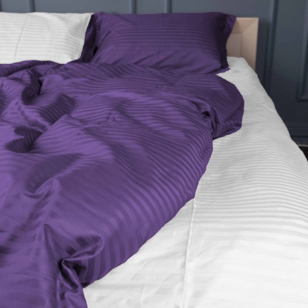 Фото - Комплект постільної білизни MirSon Satin Stripe 30-0009 +30-0001 Belinda 175х210 см (2200005257890)