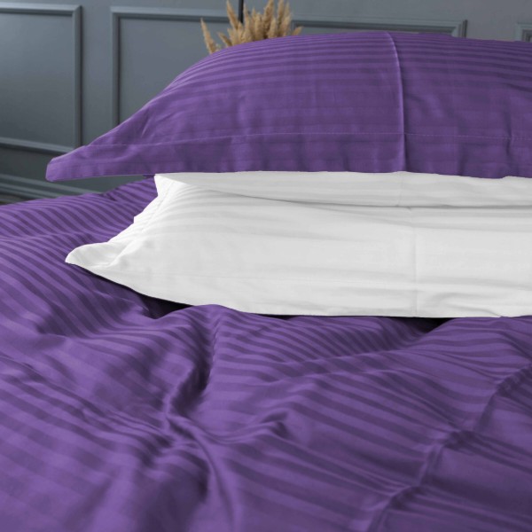 Фото - Комплект постільної білизни MirSon Satin Stripe 30-0009 +30-0001 Belinda 175х210 см (2200005257890)