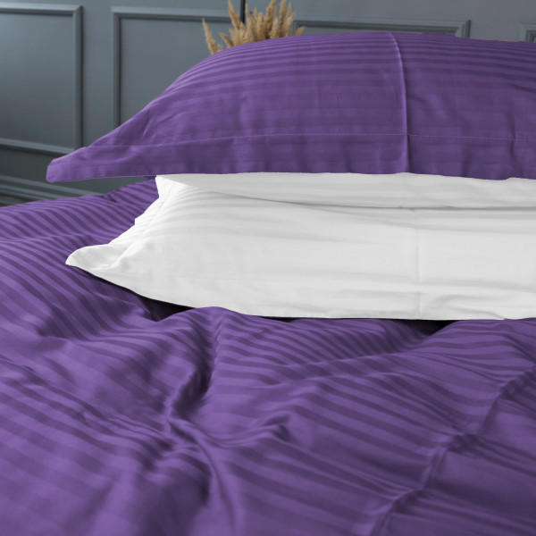 Фото - Комплект постельного белья MirSon Satin Stripe 30-0009 + 30-0001 Belinda 143х210 см (2200005257913)
