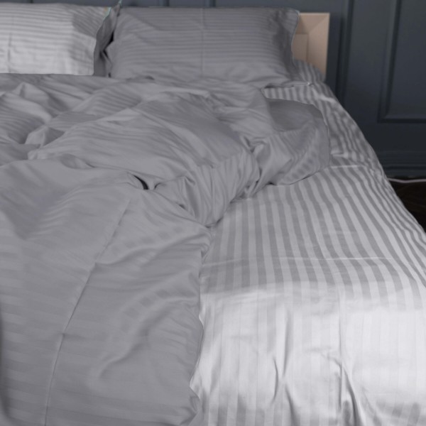 Фото - Комплект постільної білизни MirSon Satin Stripe 30-0010 +30-0001 Widad 175х210 см (2200005258293)