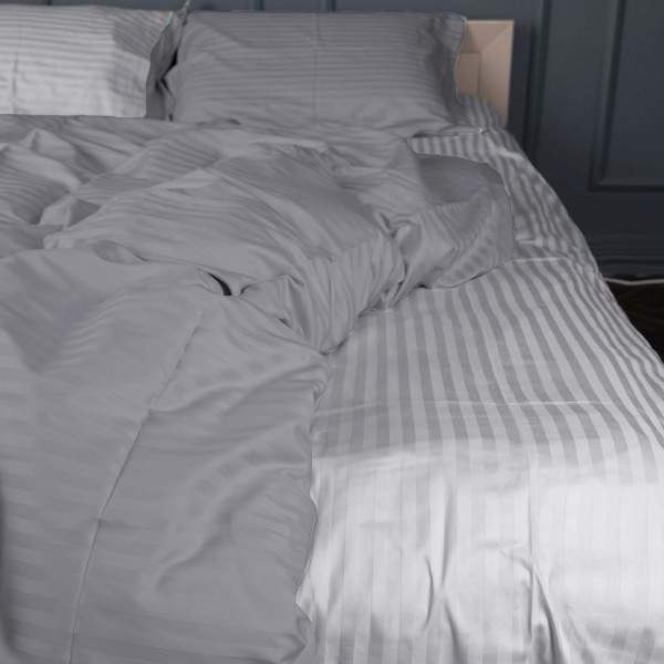 Фото - Комплект постельного белья MirSon Satin Stripe 30-0010 +30-0001 Widad 200х220 см (2200005258309)