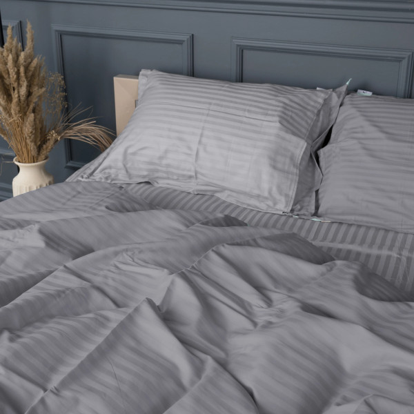 Фото - Комплект постельного белья MirSon Satin Stripe 30-0010 + 30-0001 Widad 143х210 см (2200005258316)