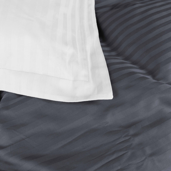 Фото - Комплект постільної білизни MirSon Satin Stripe 30-0012 +30-0001 Vevina 175х210 см (2200005258897)