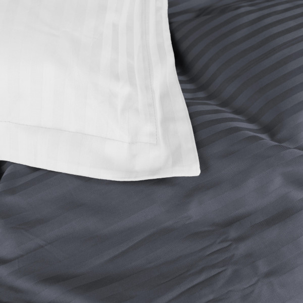Фото - Комплект постельного белья MirSon Satin Stripe 30-0012 + 30-0001 Vevina 143х210 см (2200005258910)