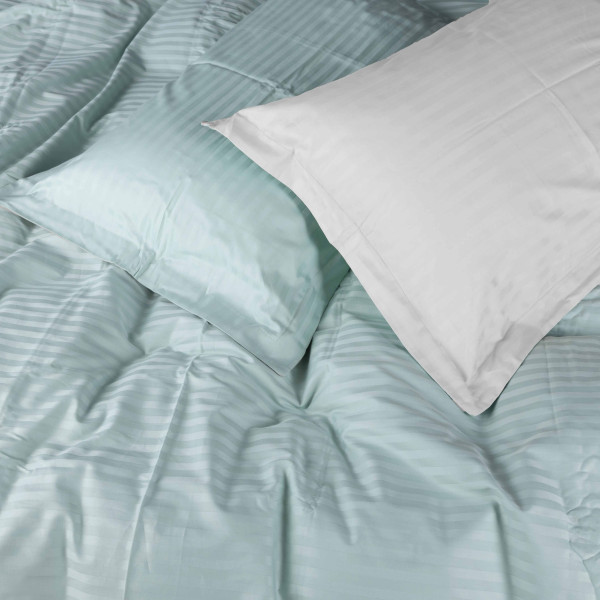 Фото - Комплект постельного белья MirSon Satin Stripe 30-0013 +30-0001 Gilberta 220х240 см King Size (2200005259085)