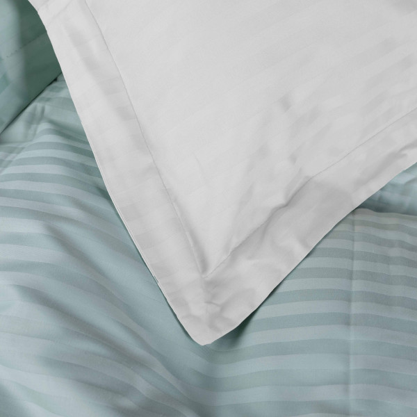 Фото - Комплект постільної білизни MirSon Satin Stripe 30-0013 +30-0001 Gilberta 175х210 см (2200005259092)