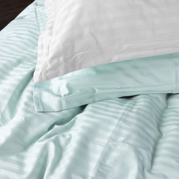 Фото - Комплект постельного белья MirSon Satin Stripe 30-0013 +30-0001 Gilberta 220х240 см King Size (2200005259085)