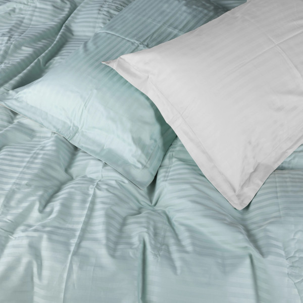 Фото - Комплект постельного белья MirSon Satin Stripe 30-0013 + 30-0001 Gilberta 143х210 см (2200005259115)
