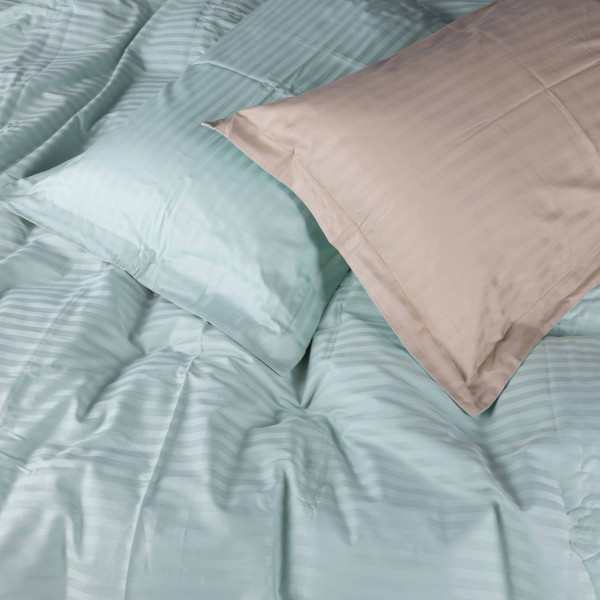 Фото - Комплект постільної білизни MirSon Satin Stripe 30-0013 +30-0004 Rovena 220х240 см King Size (2200005259481)