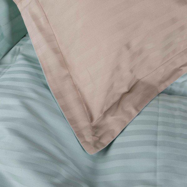 Фото - Комплект постільної білизни MirSon Satin Stripe 30-0013 +30-0004 Rovena 220х240 см King Size (2200005259481)