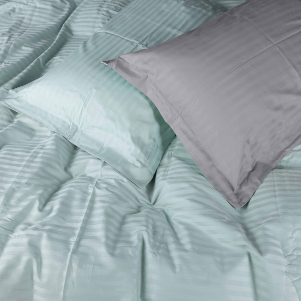 Фото - Комплект постельного белья MirSon Satin Stripe 30-0013 +30-0010 Windly 220х240 см King Size (2200005259689)