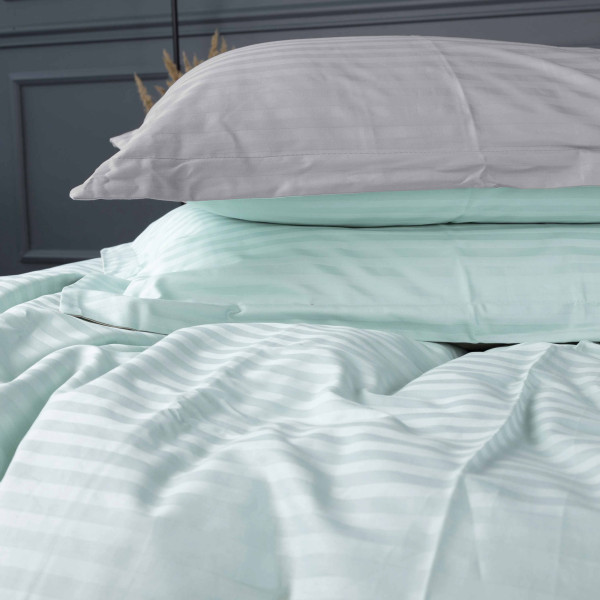 Фото - Комплект постельного белья MirSon Satin Stripe 30-0013 +30-0010 Windly 220х240 см King Size (2200005259689)