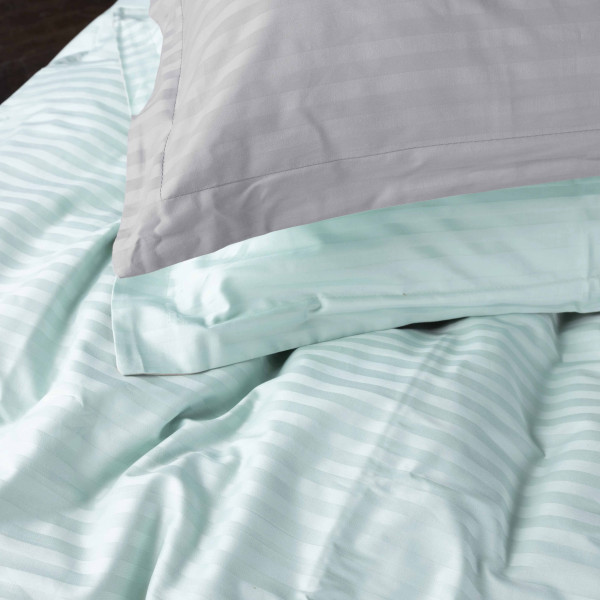 Фото - Комплект постельного белья MirSon Satin Stripe 30-0013 +30-0010 Windly 220х240 см King Size (2200005259689)