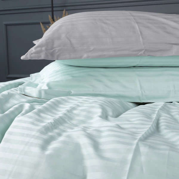 Фото - Комплект постельного белья MirSon Satin Stripe 30-0013 +30-0010 Windly 143х210 см (2200005259719)