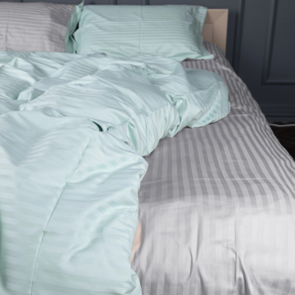 Фото - Комплект постельного белья MirSon Satin Stripe 30-0013 +30-0010 Windly 143х210 см (2200005259719)