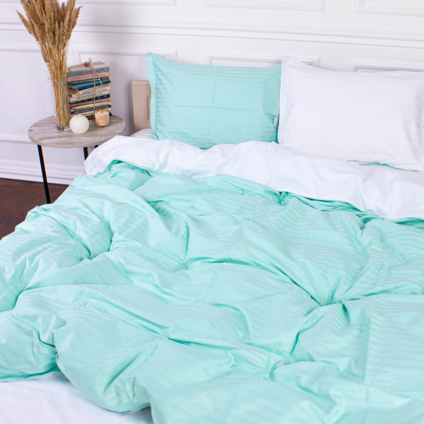 Фото - Комплект постільної білизни MirSon Satin Stripe 30-0014 +30-0001 Garbine 200х220 см (2200005259900)
