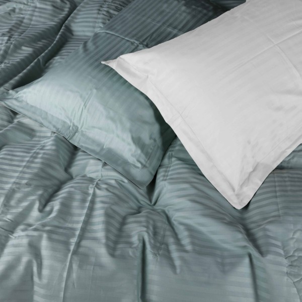 Фото - Комплект постільної білизни MirSon Satin Stripe 30-0015 +30-0001 Galiena 143х210 см (2200005260715)