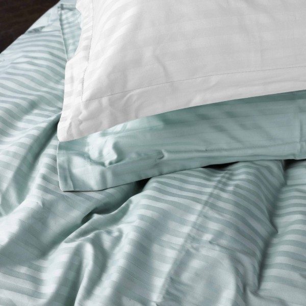 Фото - Комплект постільної білизни MirSon Satin Stripe 30-0015 +30-0001 Galiena 143х210 см (2200005260715)
