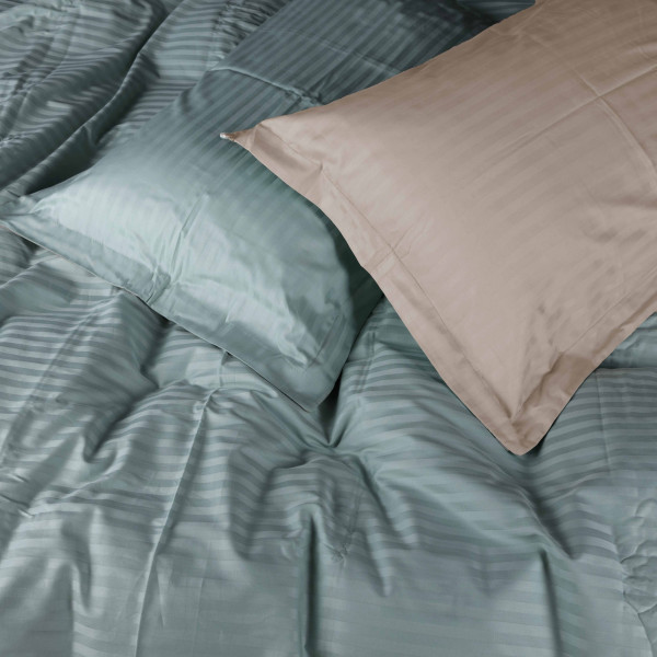 Фото - Комплект постільної білизни MirSon Satin Stripe 30-0015 +30-0004 Gavenia 220х240 см King Size (2200005260883)