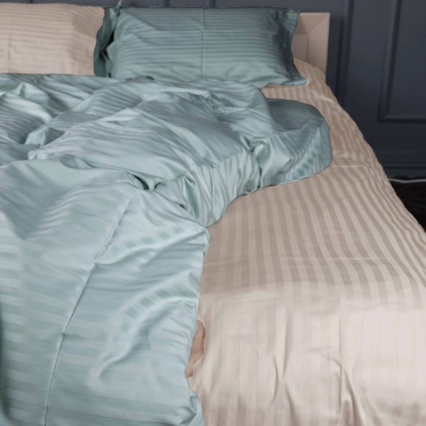 Фото - Комплект постільної білизни MirSon Satin Stripe 30-0015 +30-0004 Gavenia 143х210 см (2200005260869)