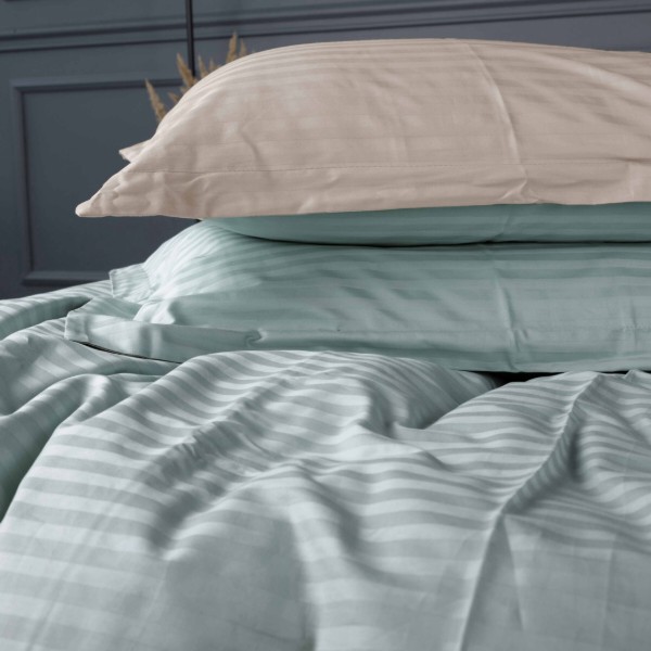 Фото - Комплект постільної білизни MirSon Satin Stripe 30-0015 +30-0004 Gavenia 143х210 см (2200005260869)