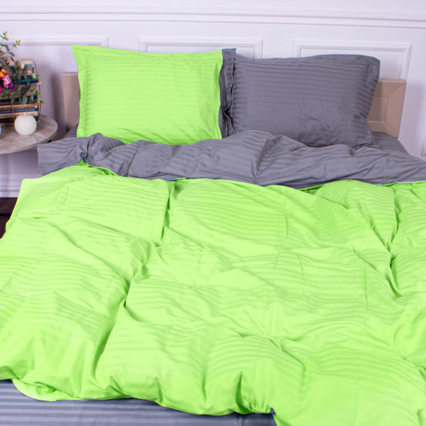 Фото - Комплект постільної білизни MirSon Satin Stripe 30-0016 +30-0010 Danik 200х220 см (2200005261507)