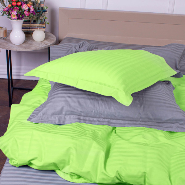 Фото - Комплект постільної білизни MirSon Satin Stripe 30-0016 +30-0010 Danik 200х220 см (2200005261507)