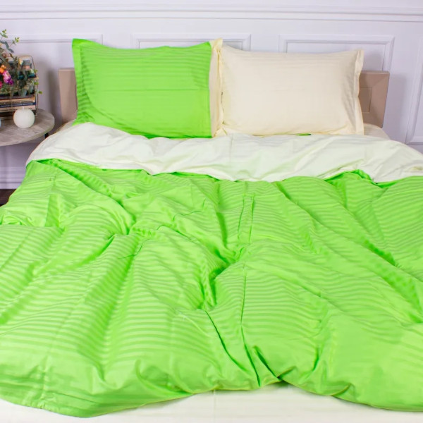 Фото - Комплект постільної білизни MirSon Satin Stripe 30-0016 +30-0002 Elaija 175х210 см (2200005261699)