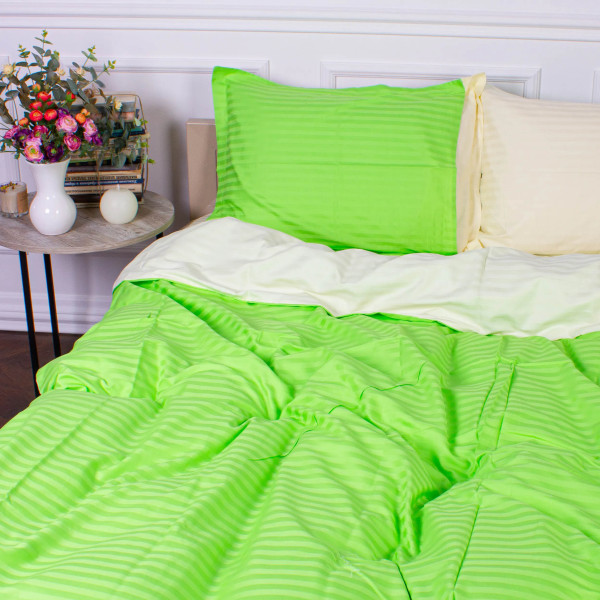 Фото - Комплект постільної білизни MirSon Satin Stripe 30-0016 +30-0002 Elaija 175х210 см (2200005261699)