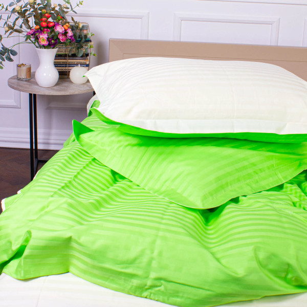 Фото - Комплект постільної білизни MirSon Satin Stripe 30-0016 +30-0002 Elaija 175х210 см (2200005261699)