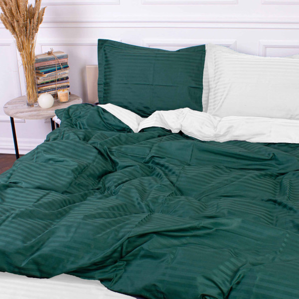 Фото - Комплект постільної білизни MirSon Satin Stripe 30-0017 +30-0001 Arabella 220х240 см King Size (2200005261880)